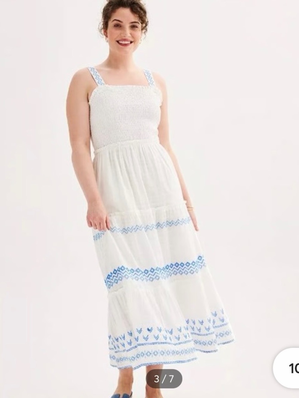 Draper James White Maxi Dress with Blue Embroidery
Worn once. 2 side pockets